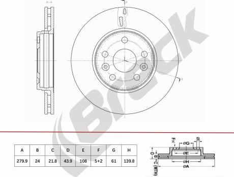 Breck BR 467 VA100 - Bremžu diski www.autospares.lv