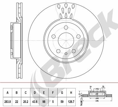 Breck BR 406 VA100 - Bremžu diski autospares.lv