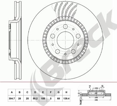 Breck BR 402 VA100 - Bremžu diski www.autospares.lv