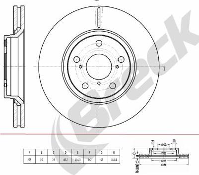 Breck BR 439 VA100 - Bremžu diski www.autospares.lv