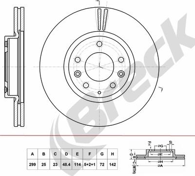 Breck BR 434 VA100 - Bremžu diski www.autospares.lv