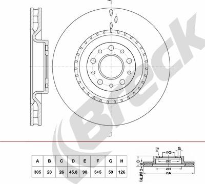 Breck BR 435 VA100 - Bremžu diski www.autospares.lv