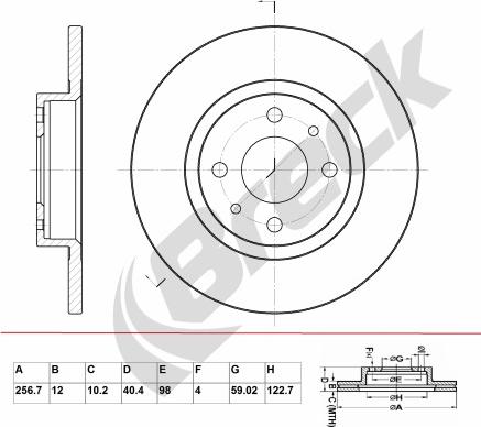 Breck BR 045 SA100 - Bremžu diski www.autospares.lv