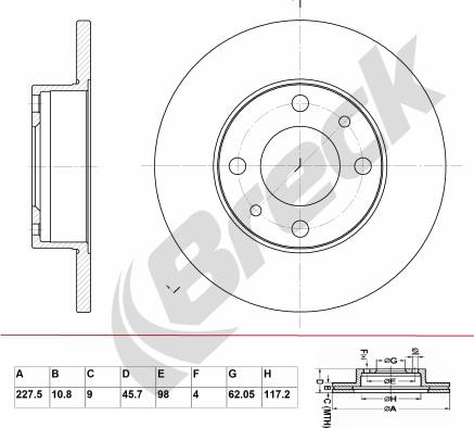 Breck BR 046 SA100 - Bremžu diski www.autospares.lv