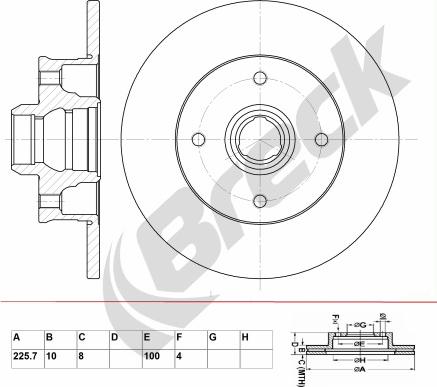 Breck BR 050 SA100 - Bremžu diski autospares.lv