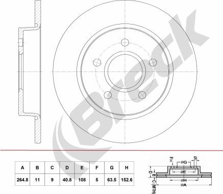 Breck BR 058 SA100 - Bremžu diski autospares.lv