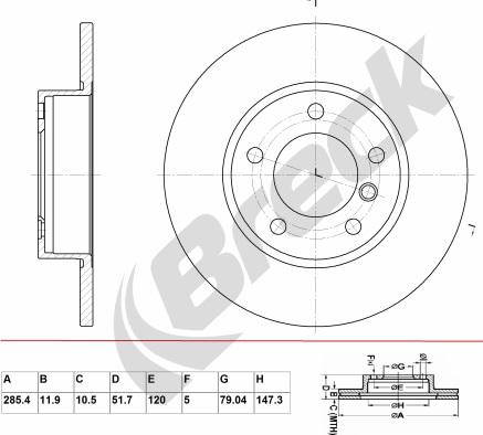 Breck BR 053 SA100 - Bremžu diski www.autospares.lv