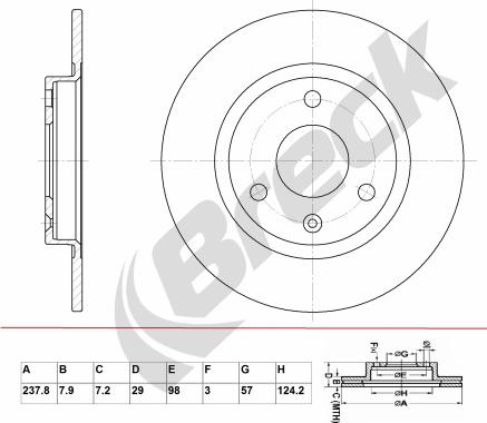 Breck BR 052 SA100 - Bremžu diski www.autospares.lv