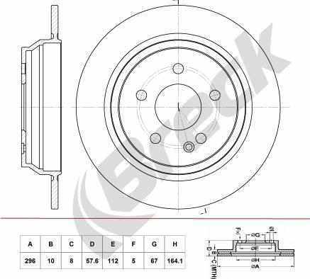 Breck BR 057 SA100 - Bremžu diski www.autospares.lv