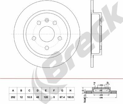 Breck BR 063 SA100 - Bremžu diski www.autospares.lv