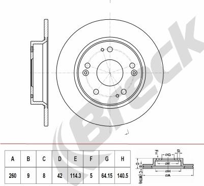 Breck BR 067 SA100 - Bremžu diski www.autospares.lv