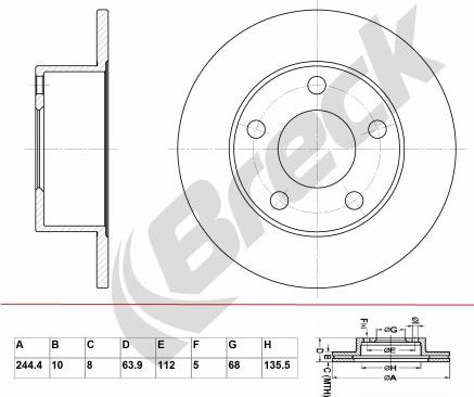 Breck BR 004 SA100 - Bremžu diski www.autospares.lv