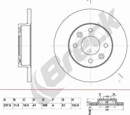 Breck BR 005 SA100 - Bremžu diski autospares.lv