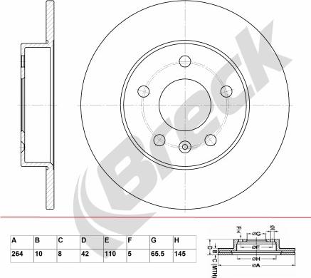 Breck BR 008 SA100 - Bremžu diski www.autospares.lv