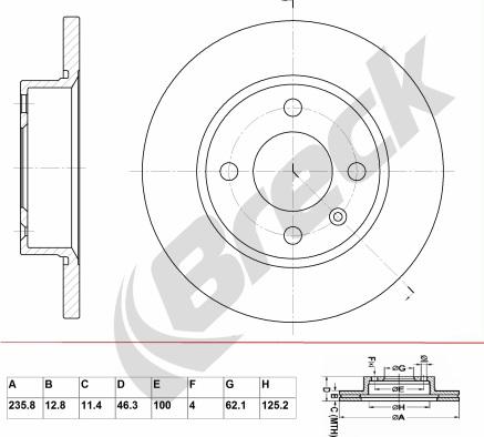 Breck BR 007 SA100 - Bremžu diski www.autospares.lv