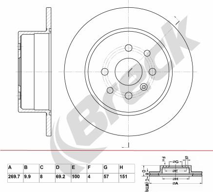 Breck BR 019 SA100 - Bremžu diski www.autospares.lv