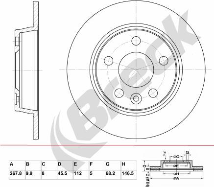 Breck BR 014 SA100 - Bremžu diski www.autospares.lv