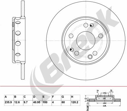 Breck BR 010 SA100 - Bremžu diski www.autospares.lv