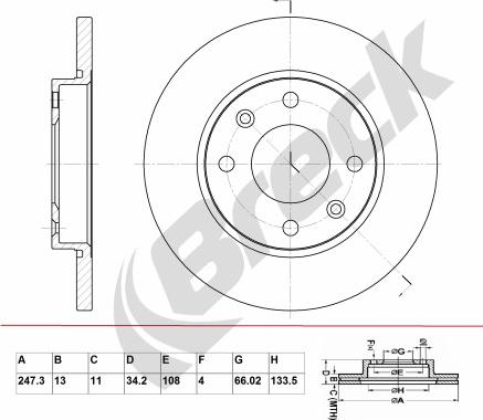 Breck BR 012 SA100 - Bremžu diski www.autospares.lv