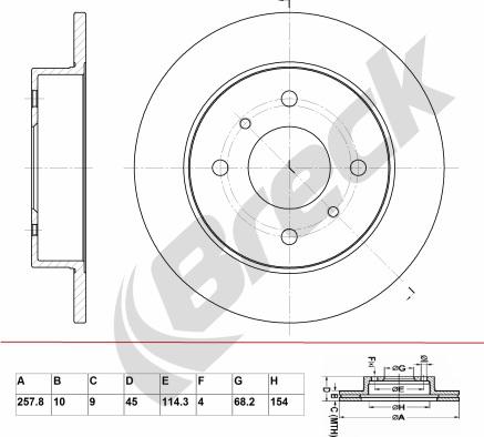 Breck BR 017 SA100 - Bremžu diski www.autospares.lv