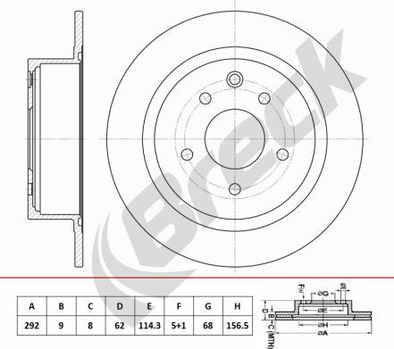 Breck BR 085 SA100 - Bremžu diski www.autospares.lv