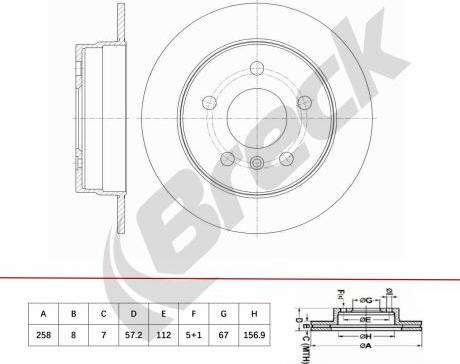 Breck BR 088 SA100 - Bremžu diski www.autospares.lv