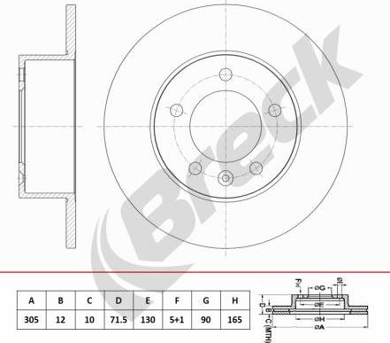 Breck BR 083 SA100 - Bremžu diski autospares.lv