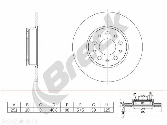 Breck BR 082 SA100 - Bremžu diski www.autospares.lv