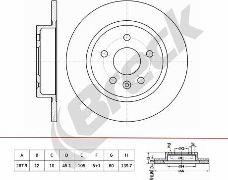 Breck BR 087 SA100 - Bremžu diski www.autospares.lv