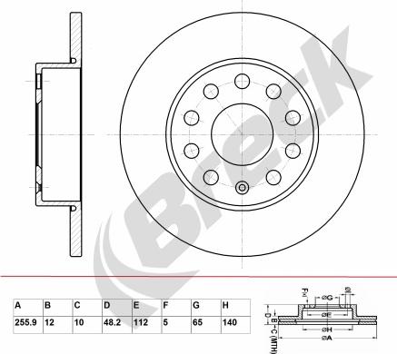 Breck BR 034 SA100 - Тормозной диск www.autospares.lv