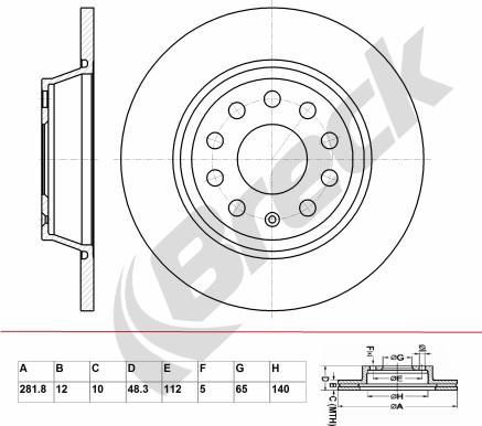 Breck BR 036 SA100 - Bremžu diski www.autospares.lv