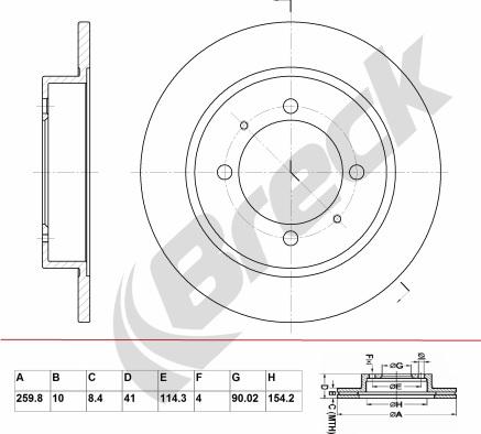 Breck BR 030 SA100 - Bremžu diski autospares.lv