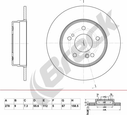 Breck BR 038 SA100 - Bremžu diski www.autospares.lv