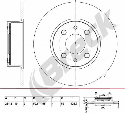 Breck BR 033 SA100 - Bremžu diski www.autospares.lv