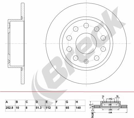 Breck BR 029 SA100 - Тормозной диск www.autospares.lv