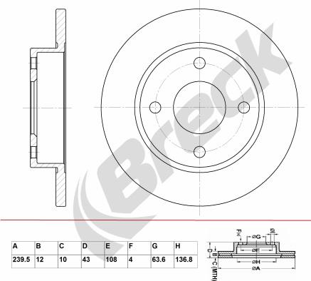 Breck BR 024 SA100 - Bremžu diski www.autospares.lv