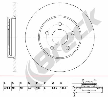 Breck BR 025 SA100 - Bremžu diski autospares.lv