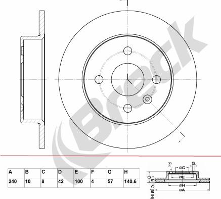 Breck BR 028 SA100 - Bremžu diski www.autospares.lv