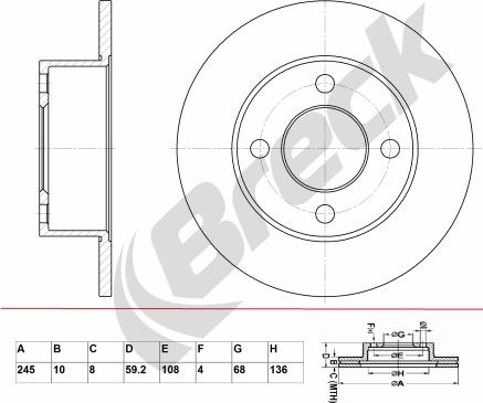 Breck BR 023 SA100 - Bremžu diski www.autospares.lv