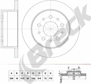 Breck BR 075 SA100 - Bremžu diski autospares.lv