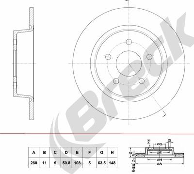 Breck BR 072 SA100 - Bremžu diski autospares.lv