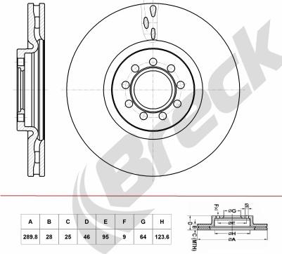 Breck BR 395 VA100 - Bremžu diski www.autospares.lv