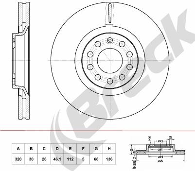 Breck BR 390 VA100 - Bremžu diski autospares.lv