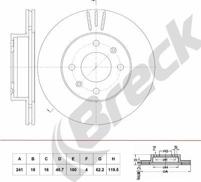 Breck BR 391 VA100 - Bremžu diski www.autospares.lv