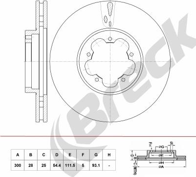 Breck BR 393 VA100 - Bremžu diski www.autospares.lv