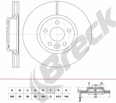 Breck BR 392 VA100 - Brake Disc www.autospares.lv