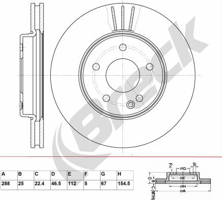 Breck BR 349 VA100 - Bremžu diski www.autospares.lv