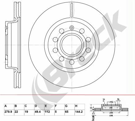 Breck BR 344 VA100 - Тормозной диск www.autospares.lv