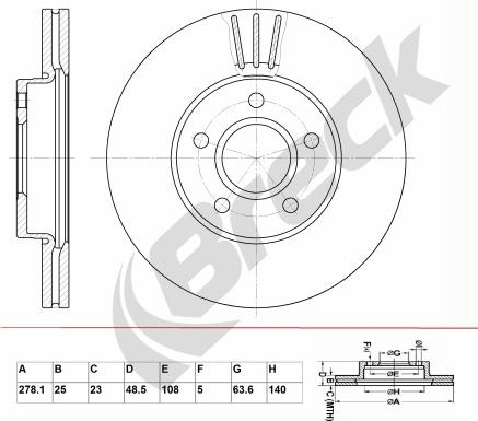 Breck BR 345 VA100 - Bremžu diski autospares.lv