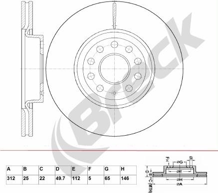 Breck BR 346 VA100 - Bremžu diski www.autospares.lv